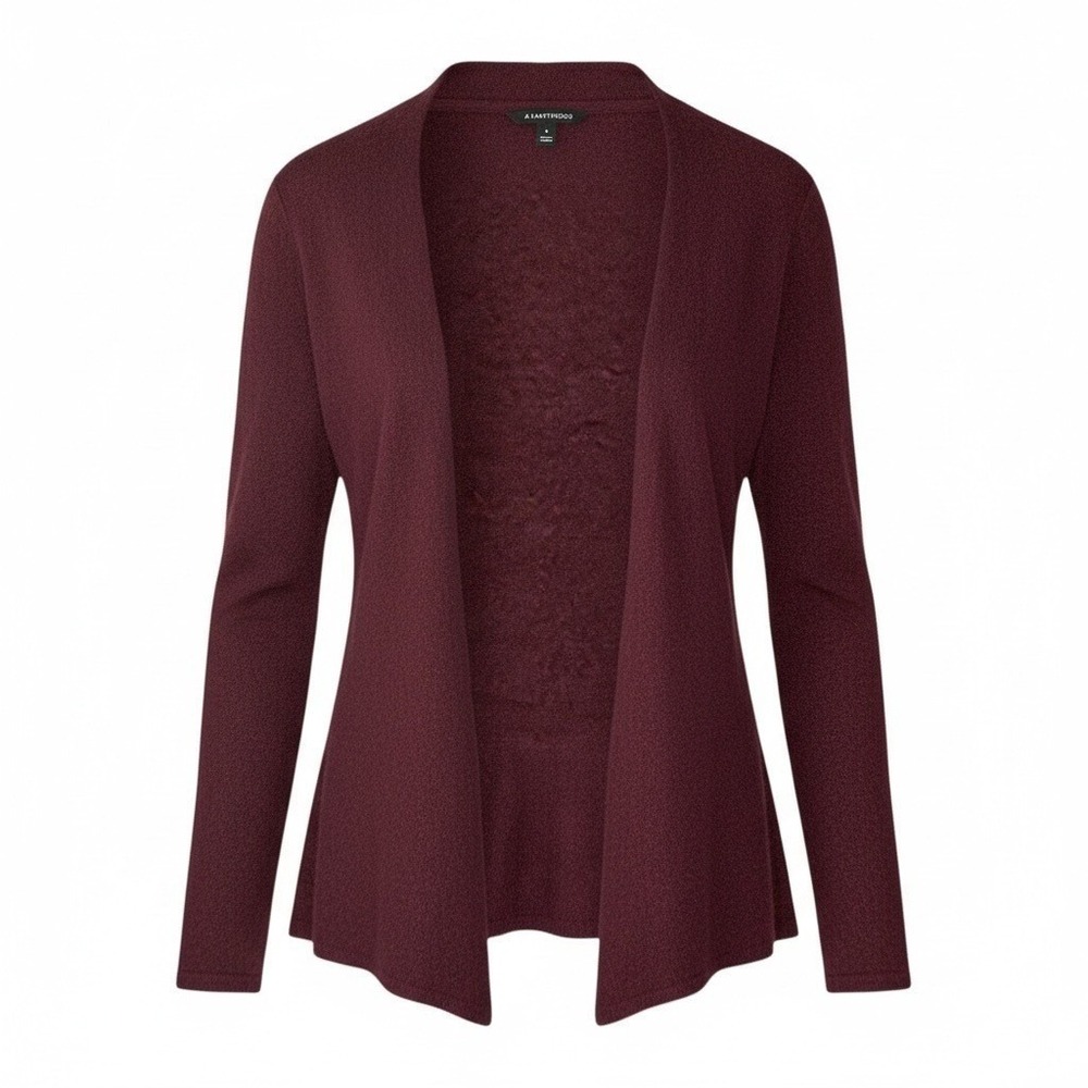 41 Hawthorn‎ Womens Cashmere Cardigan S/M Burgundy Open Front Layering Cozy